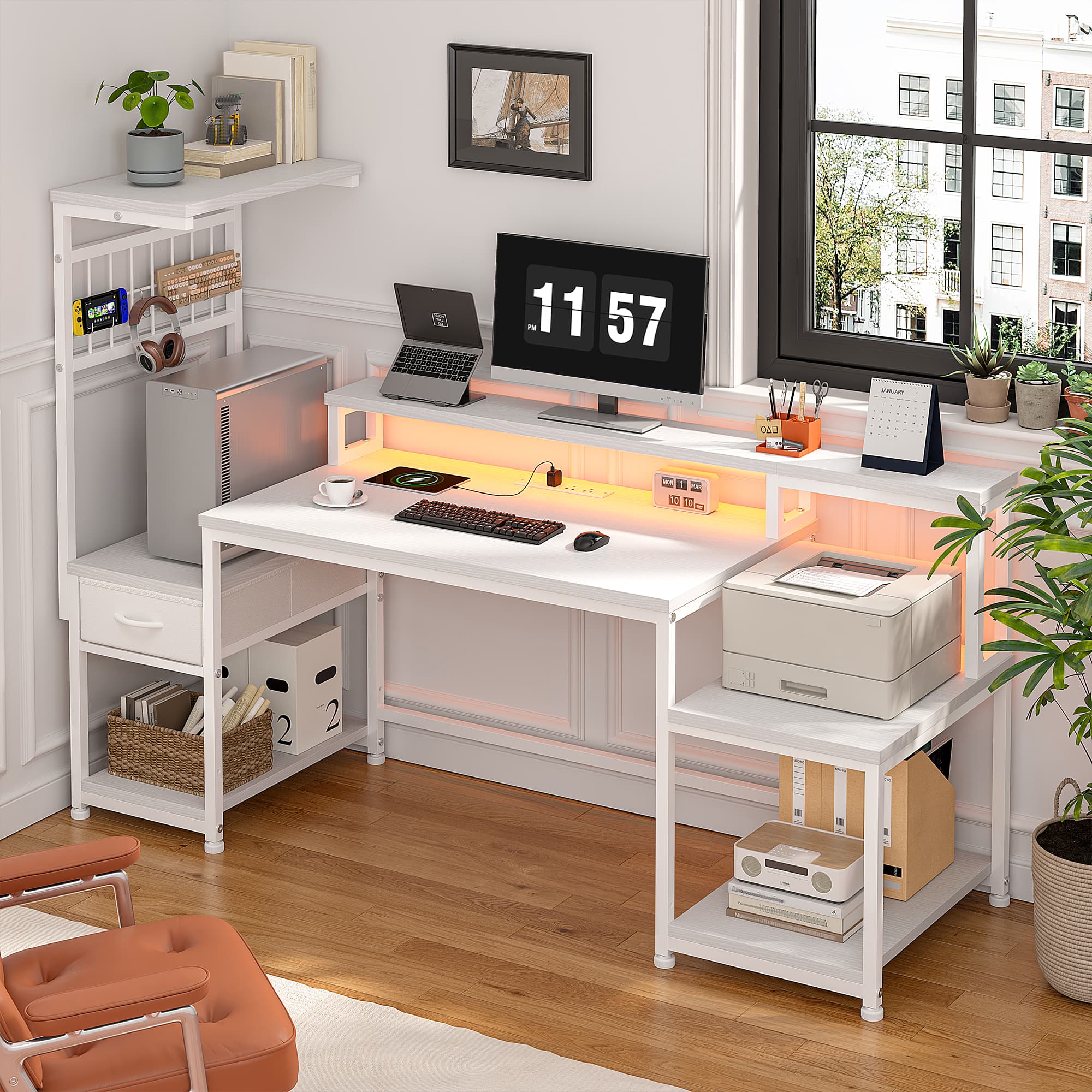Pc Zotac Gaming - EnHomee 55“ LED Gaming Computer Desk