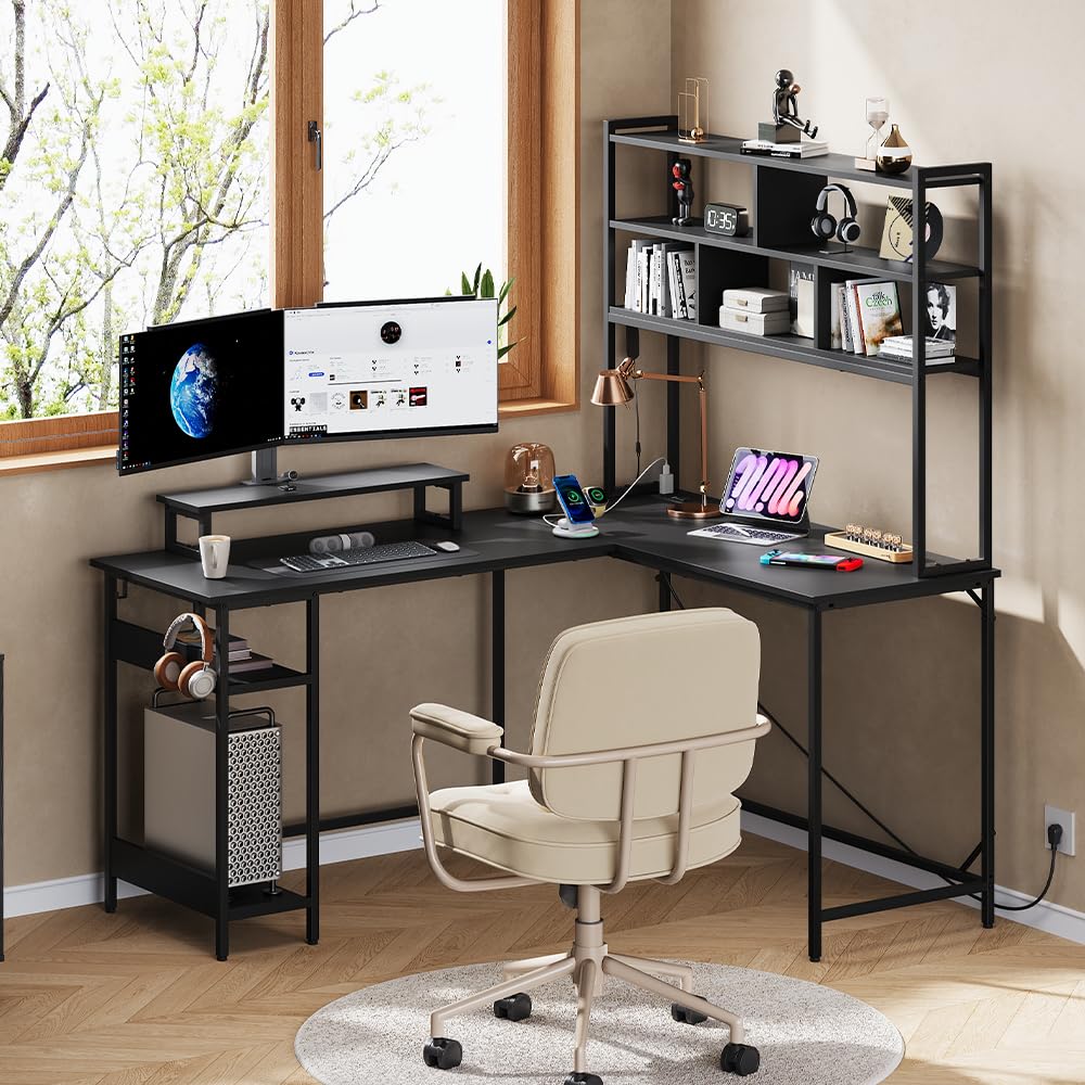 L Shaped Gaming Desk with Hutc - Pc Zotac Gaming 评论和价格