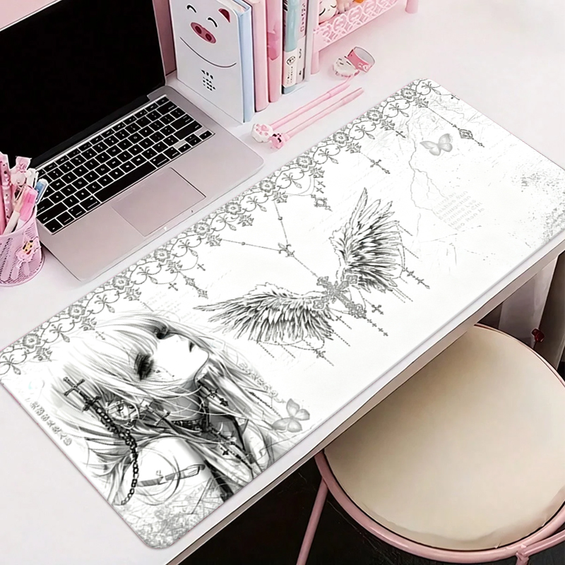 Leather Mousepad Black White A - Gaming Desk Mat 评论和价格