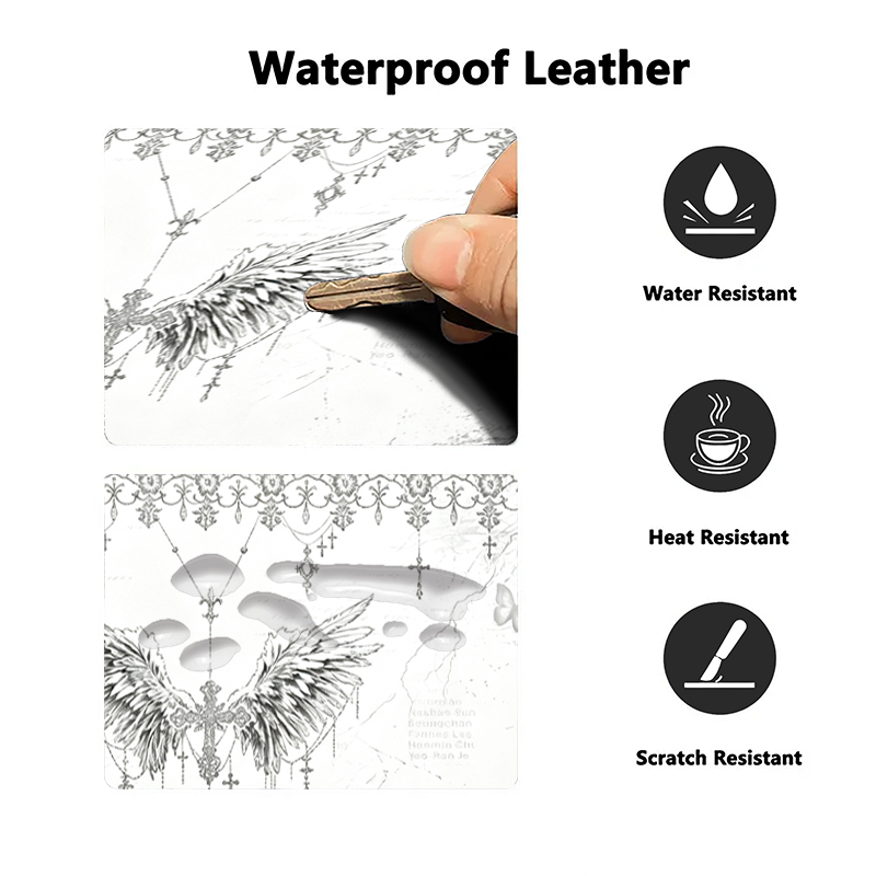 Leather Mousepad Black White A - Gaming Desk Mat 评论和价格