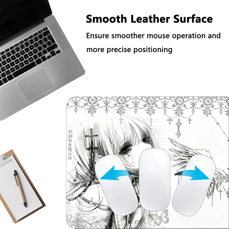 Leather Mousepad Black White A - Gaming Desk Mat 评论和价格