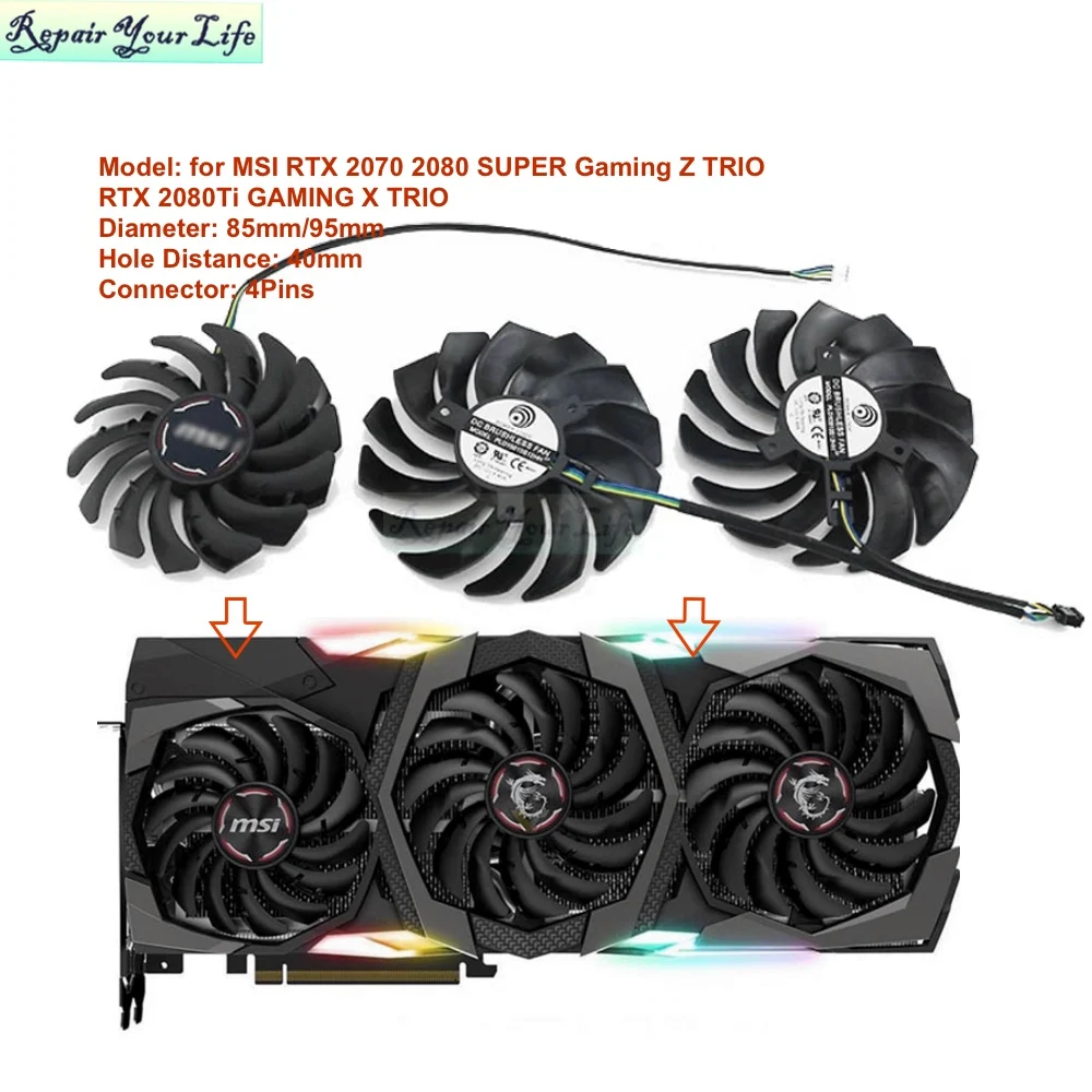 PC VGA Cooling Fan for MSI RTX - Pc Gaming Msi 评论和价格